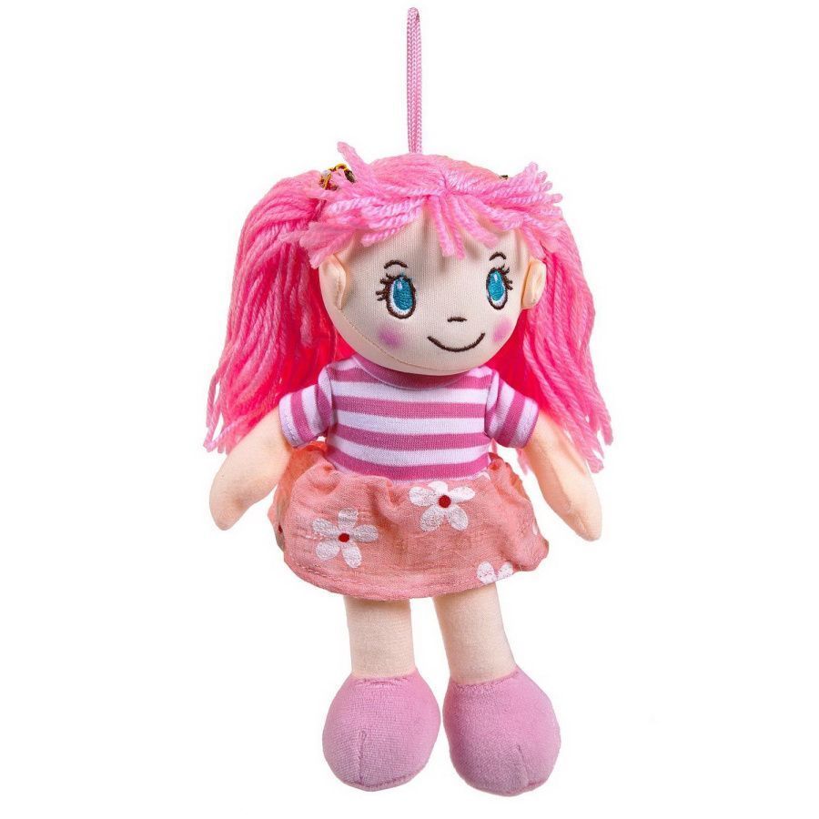 Кукла мягконабивная в розовом платье, 20 см