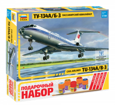 Набор подарочный-сборка Пассажирский авиалайнер Ту-134А/Б-3