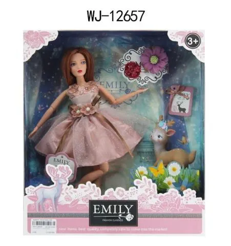 Кукла "Emily. Розовая серия" с олененком и аксессуарами, 30 см