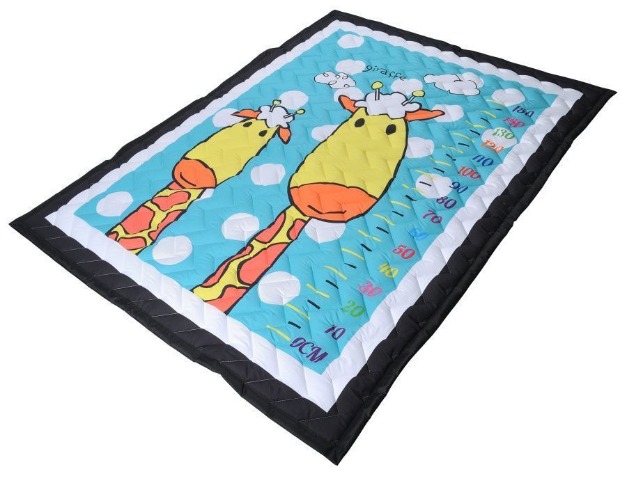 Farfello Складной детский стеганый коврик-одеяло Z1 (Жирафы, голубой)