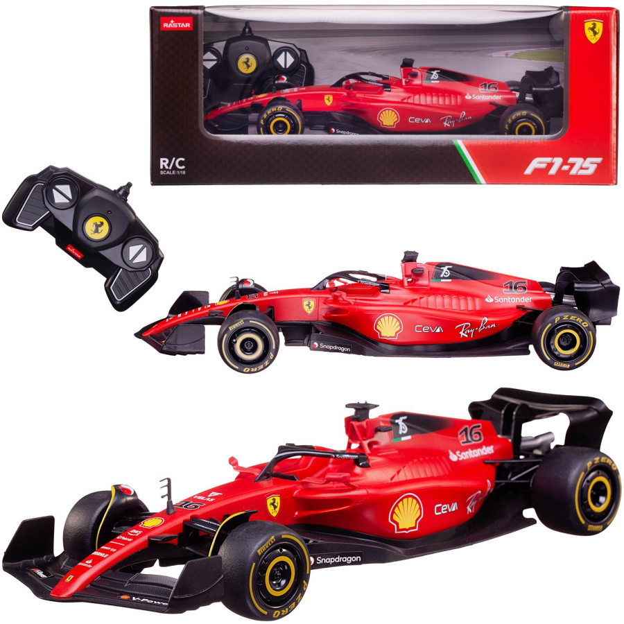 Машина р/у 1:18 Формула 1, Ferrari F1 75, 2,4G, цвет красный, комплект стикеров.