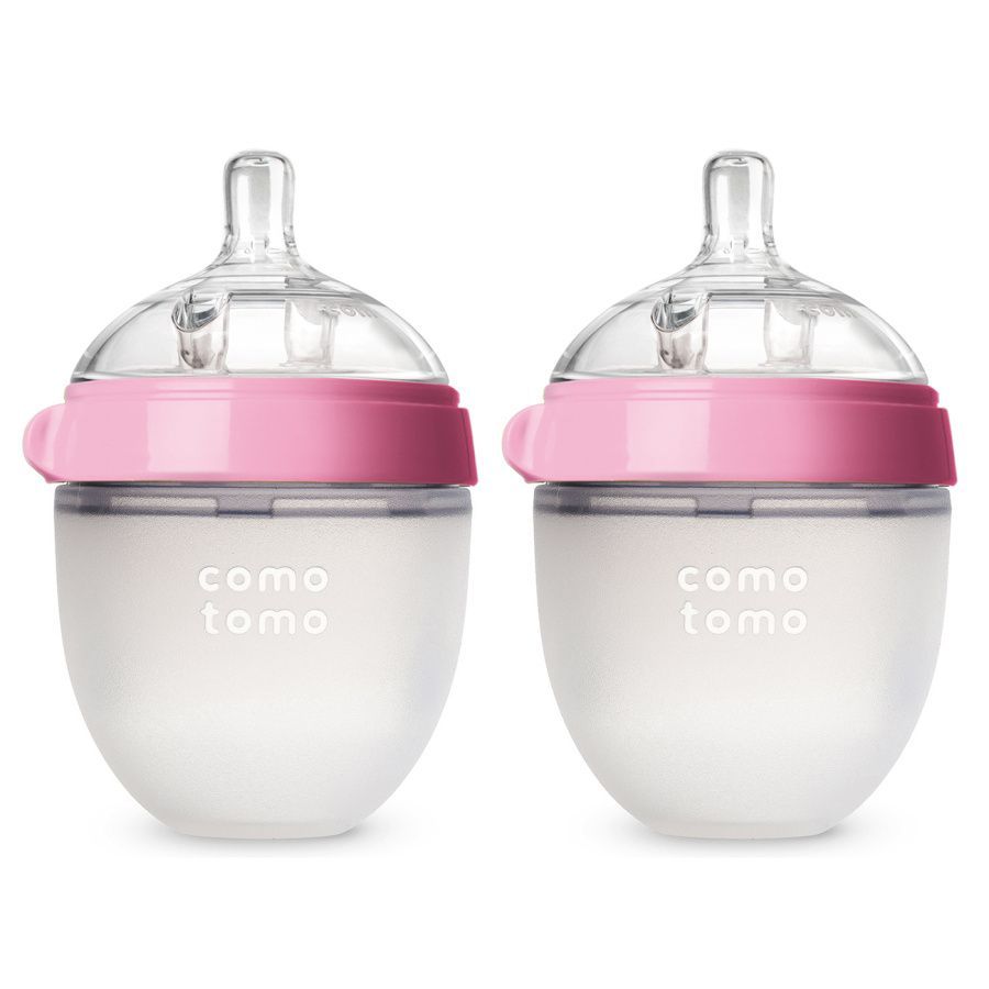 Набор из двух бутылочек для кормления COMOTOMO, цвет розовый (150 мл.) Comotomo Natural Feel Baby Bo