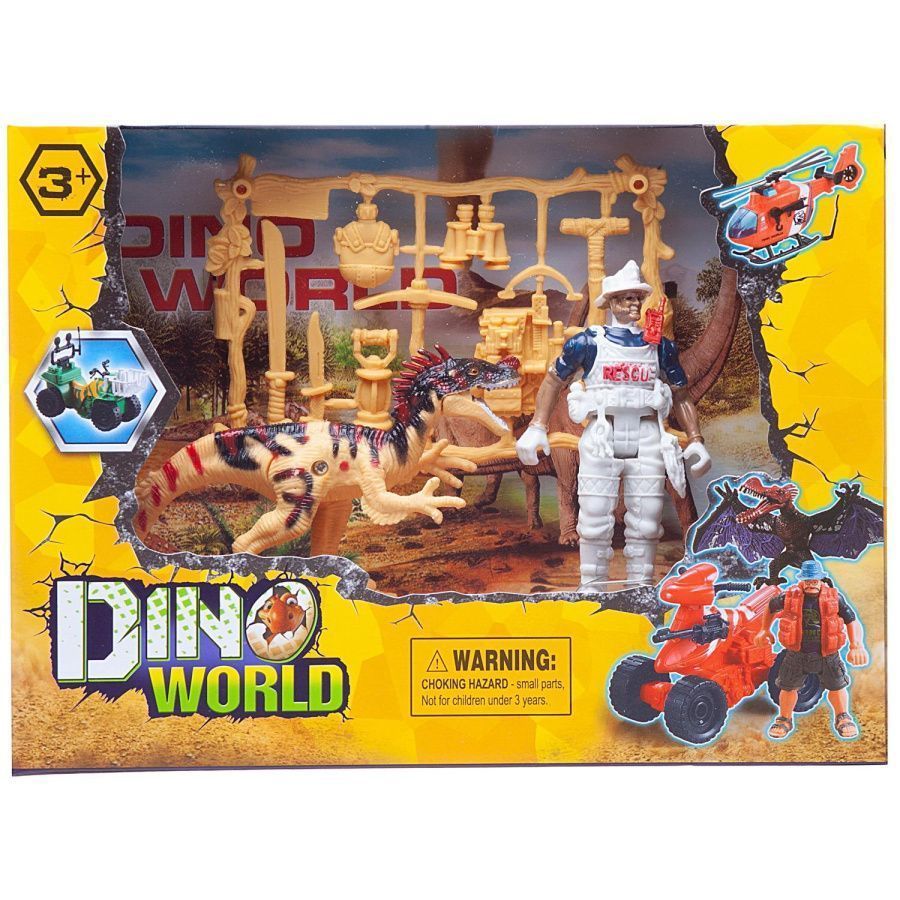 Набор игровой "Мир динозавров" (динозавр, фигурка человека, акссесуары)