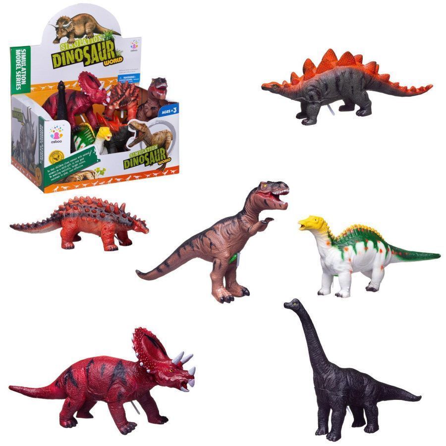 Фигурка динозавра большая (из мягкого материала), 6 видов в ассортименте, в дисплейной коробке по 6ш