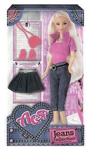 Набор кукла Ася "Джинсовая коллекция" 28 см дизайн 1