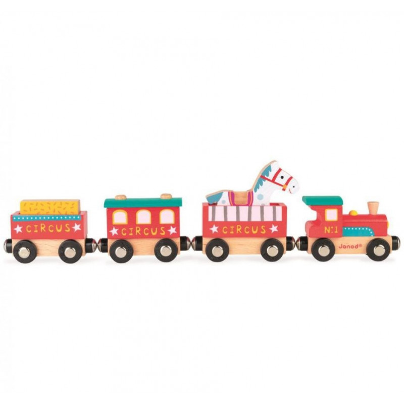 Поезд на магнитах с деревянными фигурками "Цирк"