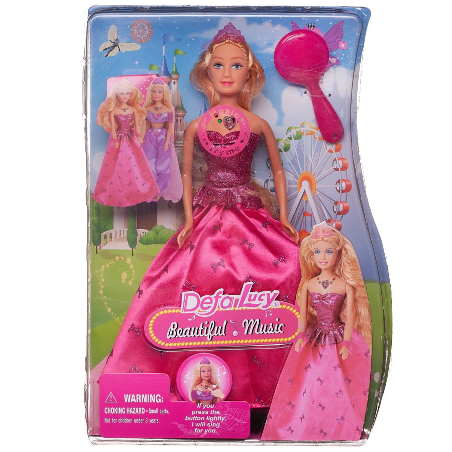 Кукла Defa Lucy Сказочная принцесса в розовом платье, со световыми и звуковыми эффектами, 29 см