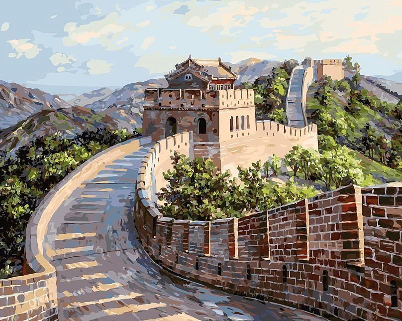 Картина по номерам на холсте 40*50 см Великая Китайская стена