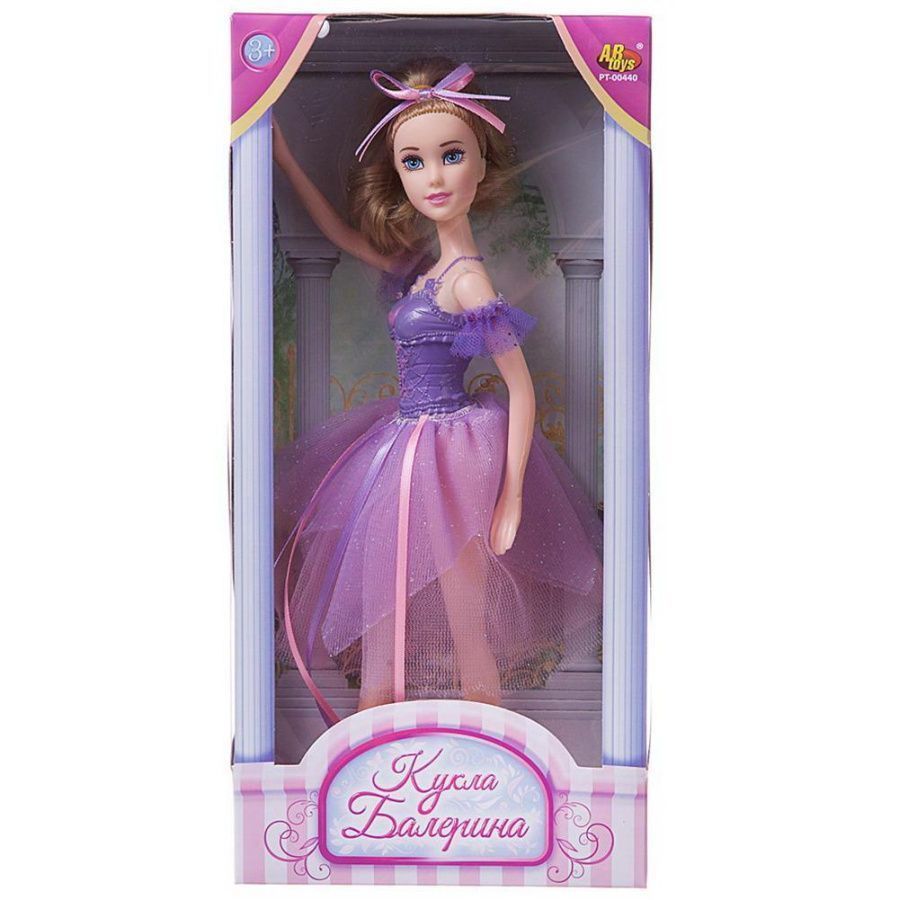 Кукла ABtoys Балерина 30 см, в фиолетовой юбке