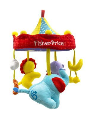 F1027 Мобиль для детской кроватки Fisher-Price - 5 подвесных игрушек Обезьянка Слоненок ЛьвенокБанан