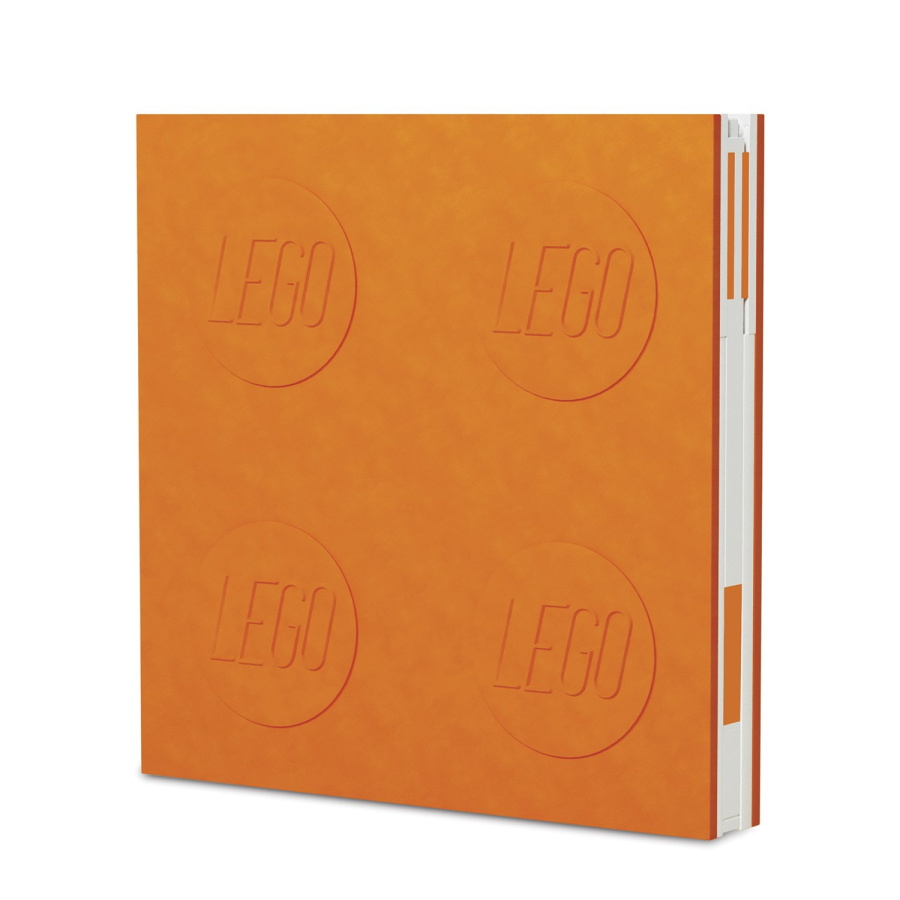 52440 Книга для записей (158х158мм, 176 листов, линейка, 150х152мм), с оранжевой гелевой ручкой 