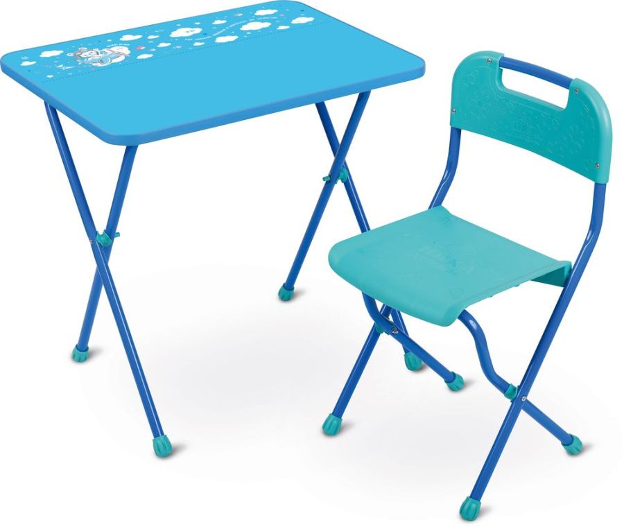 КА2 Комплект"Алина" (стол+стул ЛДСП)  КА2/Г голубой