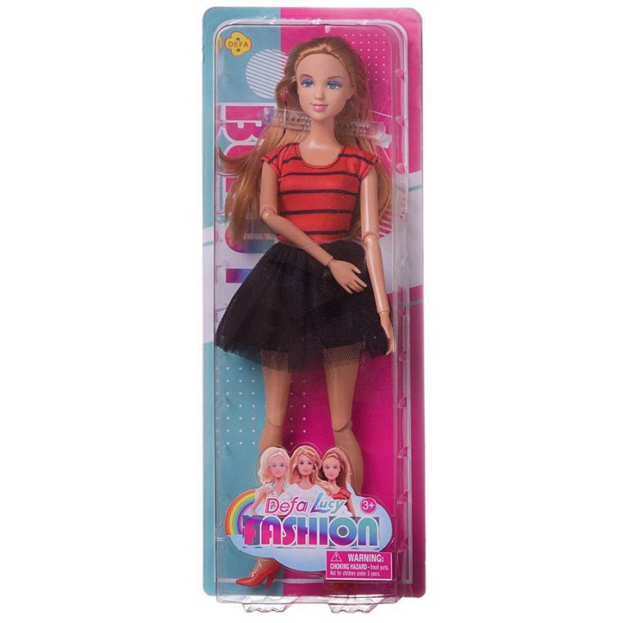 Кукла Defa Lucy Модная девушка в красной кофте и черной юбке, 28 см