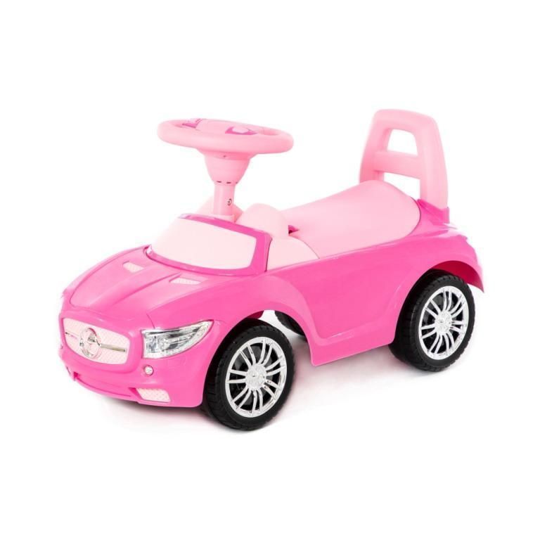 Каталка автомобиль "SuperCar" №1 со звуковым сигналом (розовая)