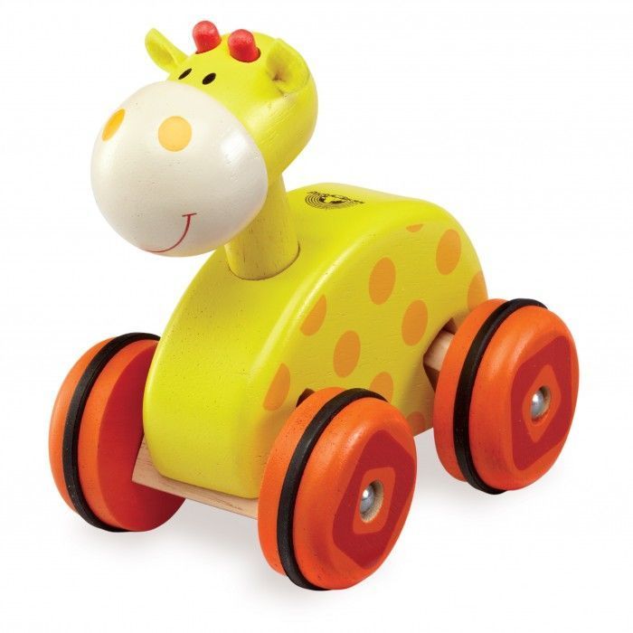 WW-1542 Деревянная игрушка на колесах "Жираф"