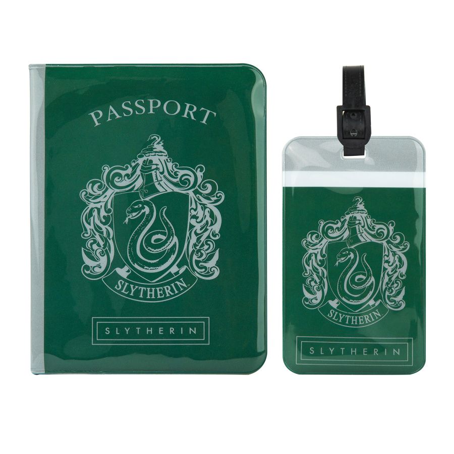 Дорожный набор Гарри Поттер Слизерин (обложка для паспорта, бирка для чемодана)