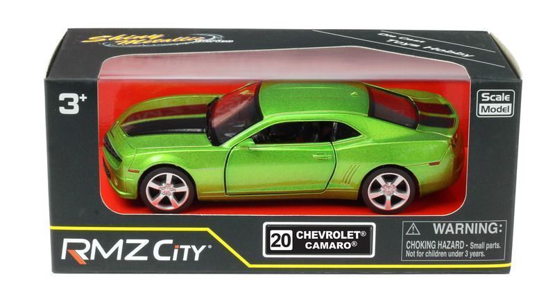 Машина металлическая RMZ City 1:32 Chevrolet Camaro, инерционная, цвет зеленый металлик