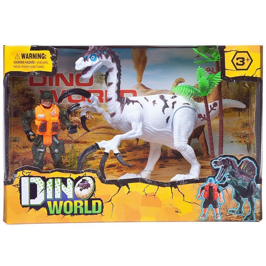 Набор игровой "Мир динозавров" (большой динозавр, фигурка человека, акссесуары)