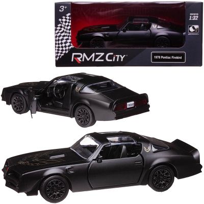 Машина металлическая RMZ City 1:32 Pontiac Firebird 1978, инерционная, черный матовый цвет