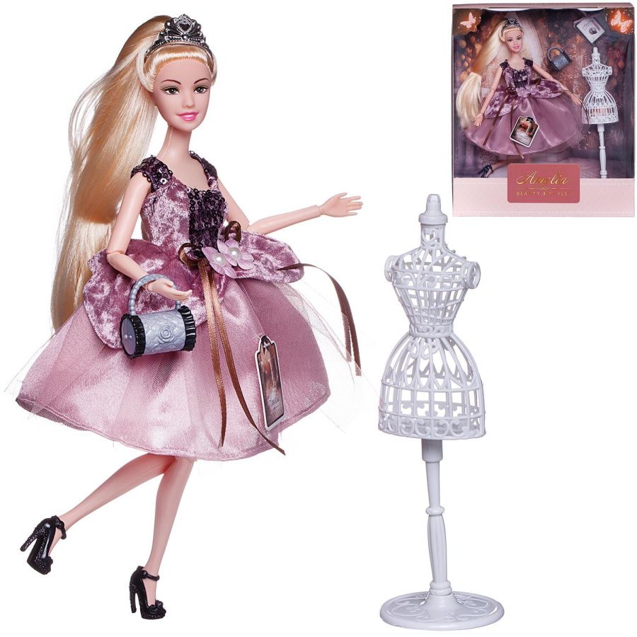 Кукла "Amelia. Королевский прием" с диадемой, в платье с пайетками с двухслойной юбкой, 30 см