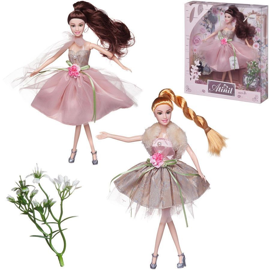 Кукла "Atinil. Цветочная гармония" в бледно-розовом платье, с аксессуарами, 2вида, 28см