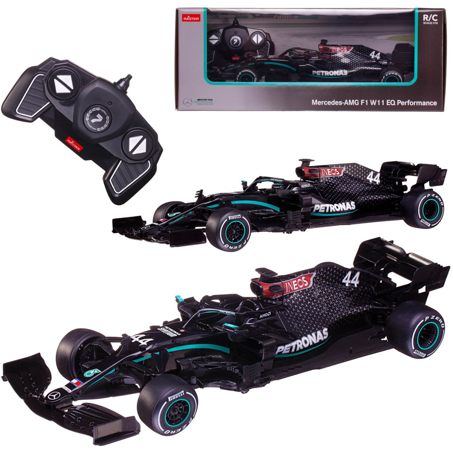 Машина р/у 1:18 Формула 1, Mercedes-AMG F1 W11 EQ Performance, 2,4G, цвет черный, комплект стикеров.