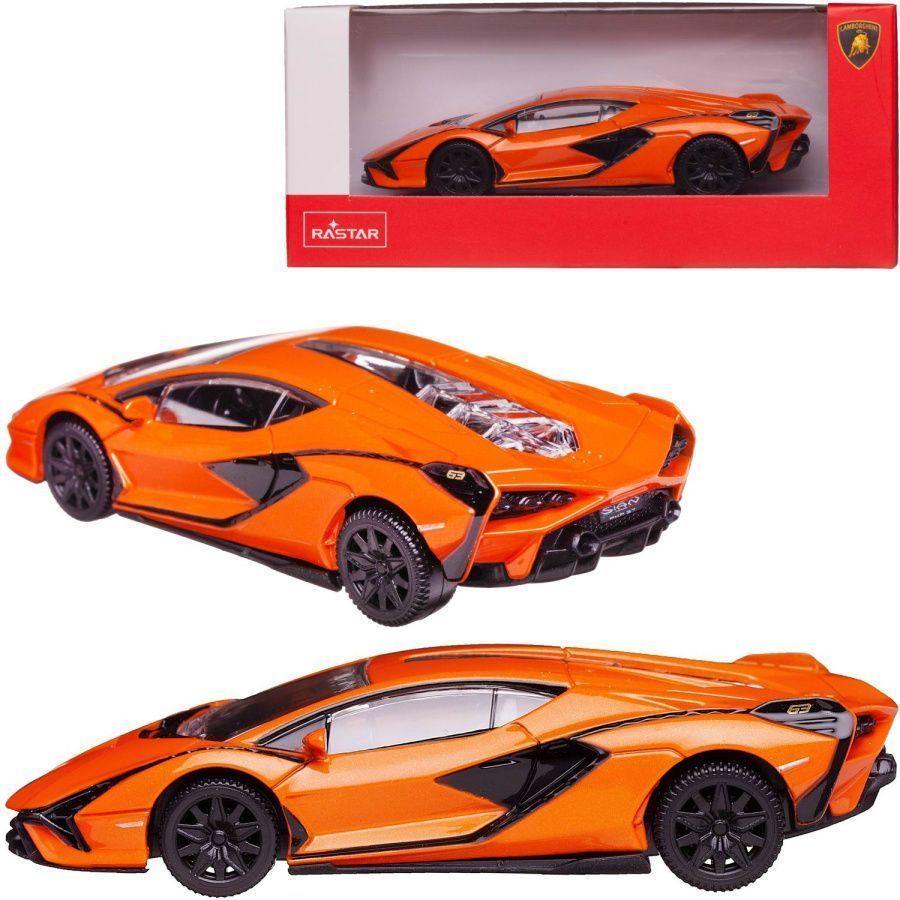 Машина металлическая Rastar 1:43 scale Lamborghini Sian, цвет оранжевый