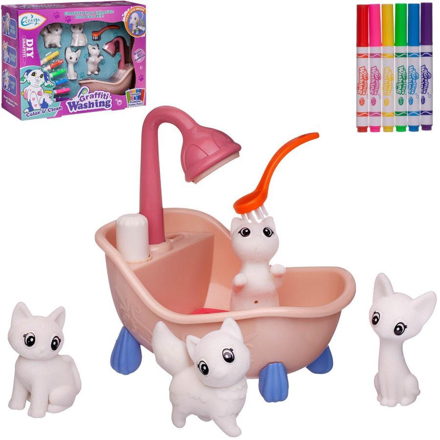 Набор для творчества Фигурки для раскраски "Котята в ванне с душем"