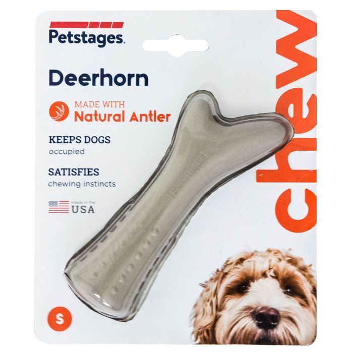 Petstages игрушка для собак Deerhorn, с оленьими рогами 12 см маленькая