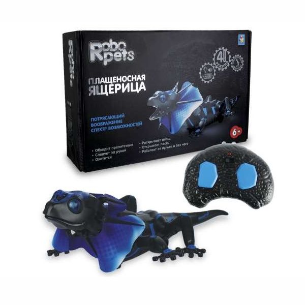 1 toy Игрушка Робо-Ящерица на ИК управлении, свет.и звук. эффекты, 4*ААА(не входят в компл.), пульт