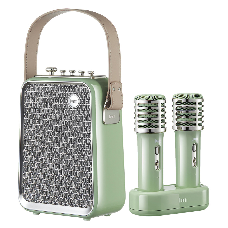 Портативная колонка с двумя микрофонами Divoom SongBird-HQ, зеленый