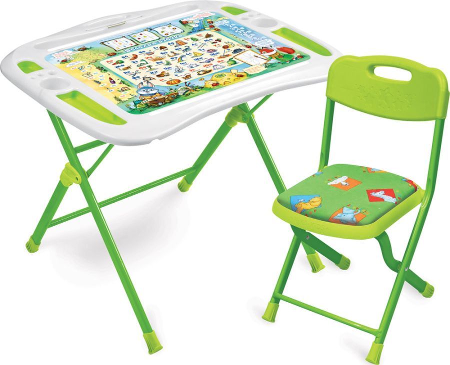 NKP1 Детский комплект (стол+стул+выдвижная подставка для книг)  NKP1/5 Весёлая азбука