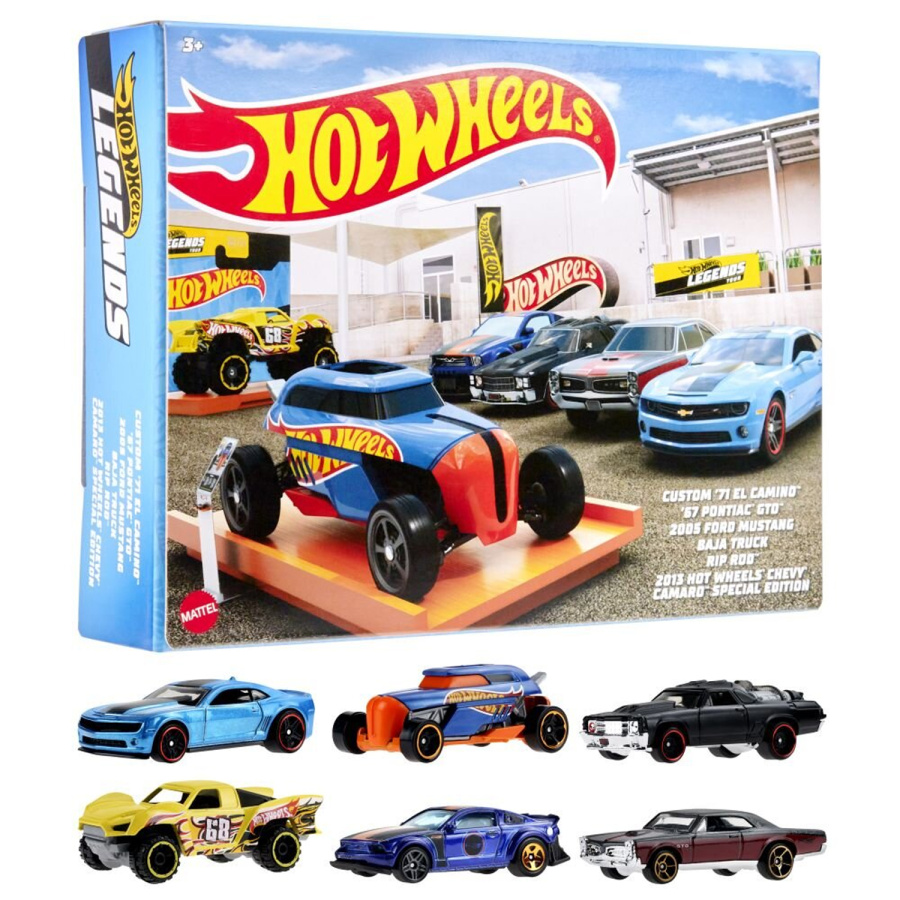 HLK50 Набор из 6 игрушечных машинок Hot Wheels коллекция Легенды, масштаб 1:64 (металлические)