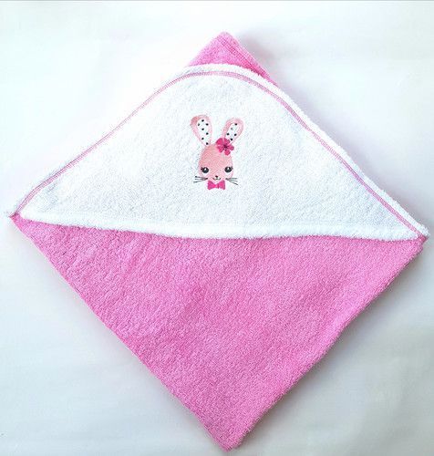 Полотенце для купания 92*95см."Pink Bunny" (розовое)