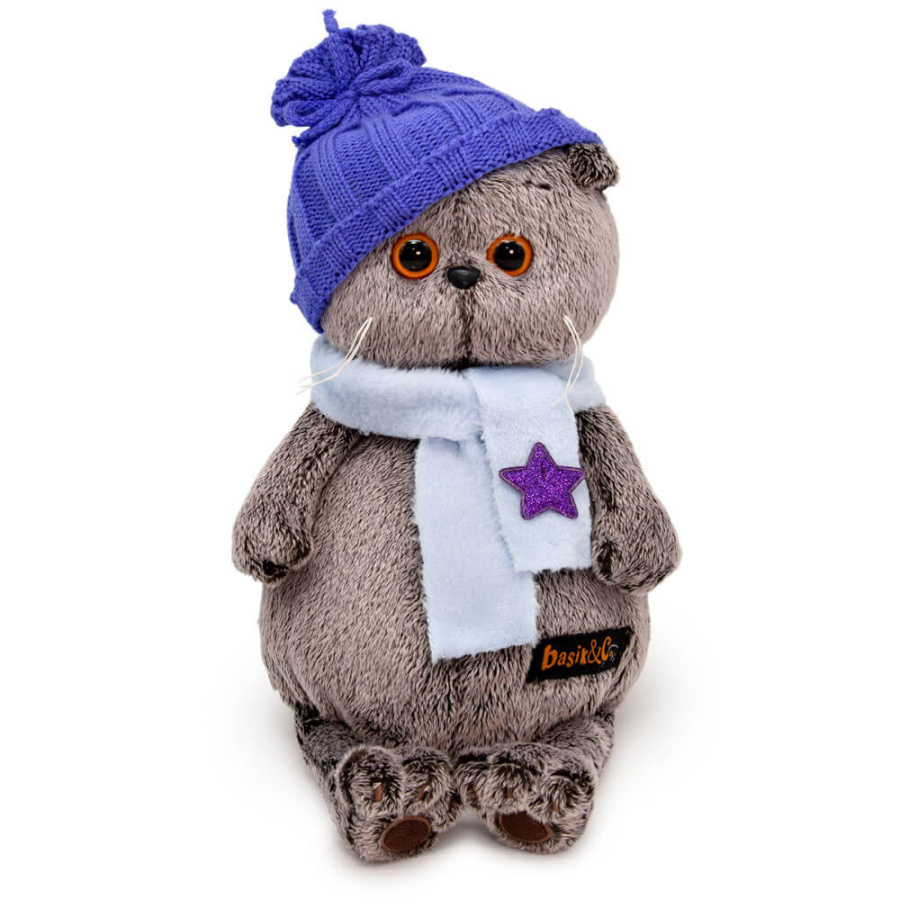 Мягкая игрушка BUDI BASA Ks30-195 Басик в шапке и шарфе со звездочкой 30 см
