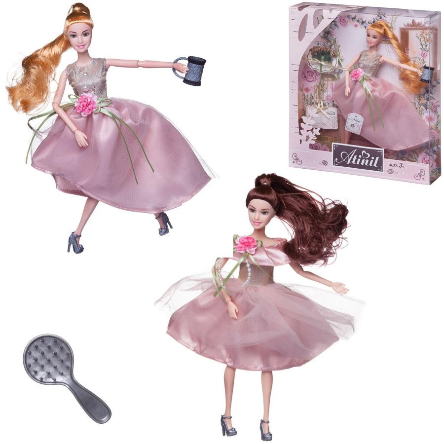 Кукла "Atinil. Цветочная гармония" в бледно-розовом платье с букетом, с аксессуарами, 2 вида, 28см