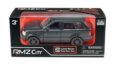 Машина металлическая RMZ City 1:32 Range Rover Sport, инерционная, черный матовый цвет, 16.5 x 7.5 x