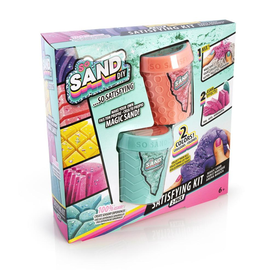 Набор для изготовления слайм-песка SO SAND DIY от Canal Toys, 2 шт на блистере (светло-розовый/бирюз