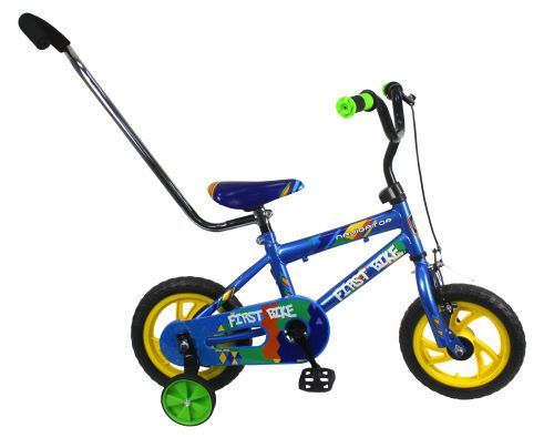 Детский велосипед FIRST BIKE, колеса 12", рама сталь, вилка сталь, тормоз на руле с небольшим усилие