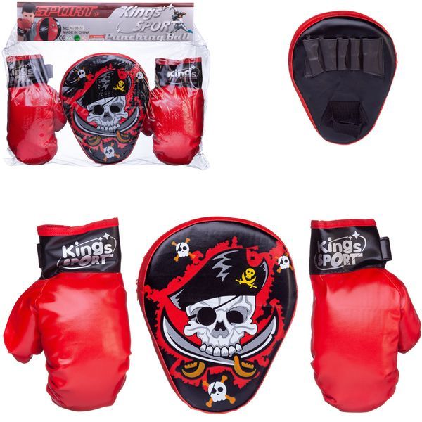 Боксерский набор "Пират": перчатки, боксерская лапа, в пакете