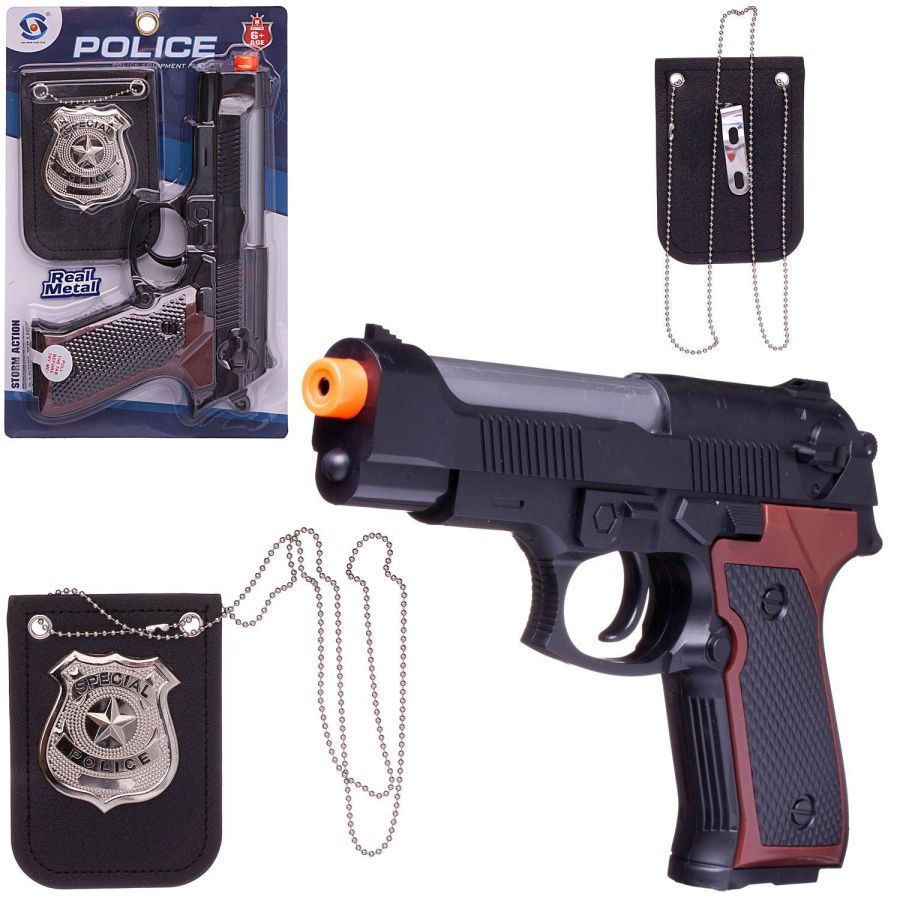 Набор игровой "Полиция" (пистолет, жетон на цепочке), со световыми и звуковыми эффектами