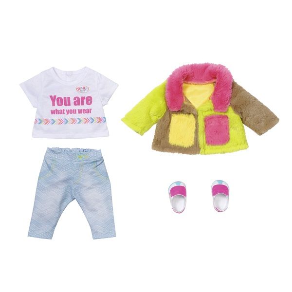 Игрушка Baby Born Модный наряд с разноцветной меховой курткой для куклы 43 см, шоу-бокс