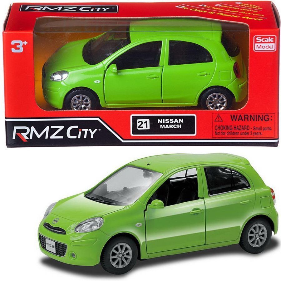 Машина металлическая RMZ City 1:32 NISSAN MARCH, цвет зелёный