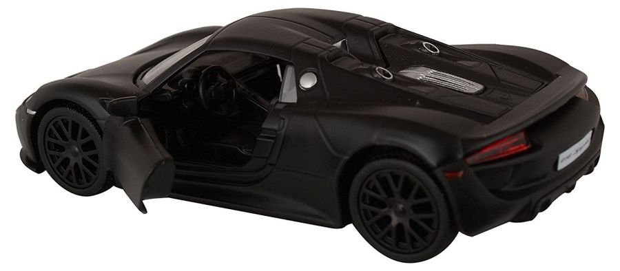 Машина металлическая RMZ City 1:32 Porsche 918 Spyder, инерционная, черный матовый цвет