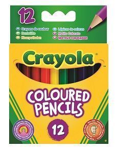 12 коротких цветных карандашей