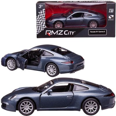 Машина металлическая RMZ City 1:32 Porsche 911 Carrea S, инерционная, синий цвет