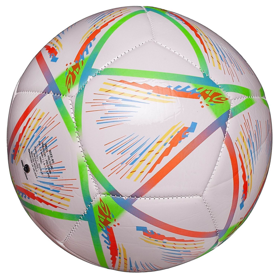 Мяч футбольный с оранжево-зелеными полосками (22-23 см)