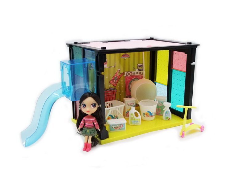 Дом "Модный дом" в наборе с куклой и мебелью, 35 деталей, в коробке 44x31x7 см