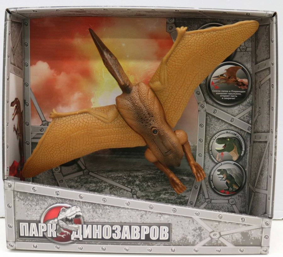 1toy, игрушка интерактивный Динозавр Птеранодон свет и звук, коробка 32х29х9,2см