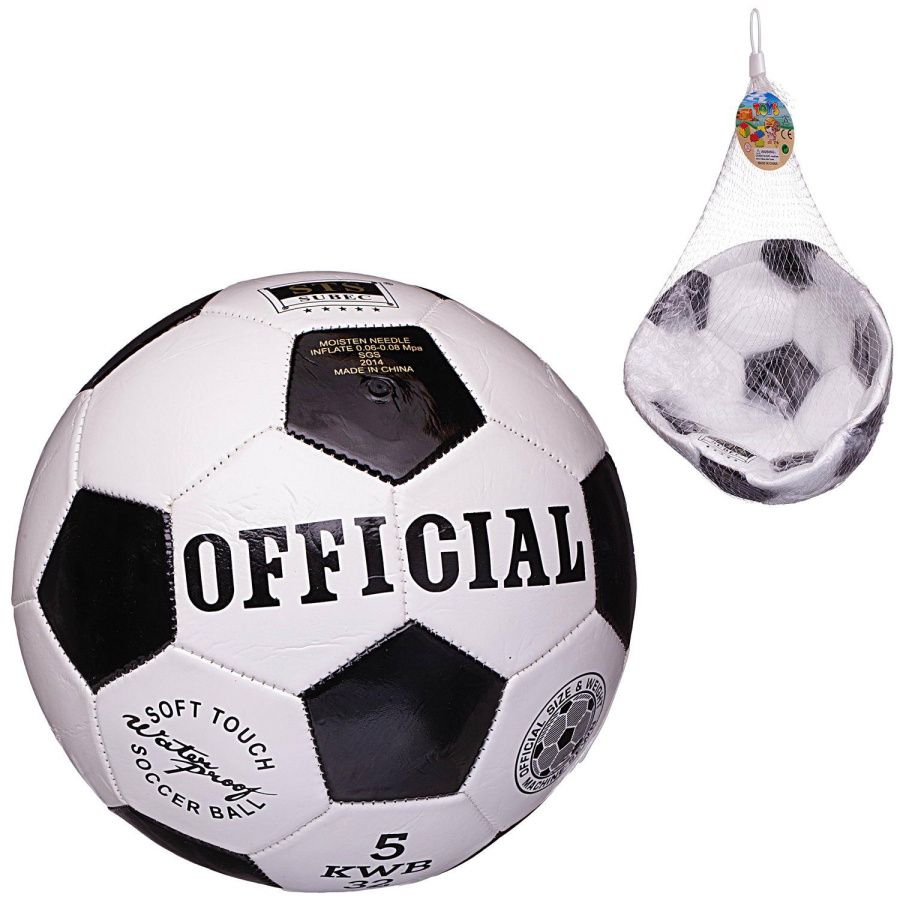 Мяч футбольный 23 см, черно-белый